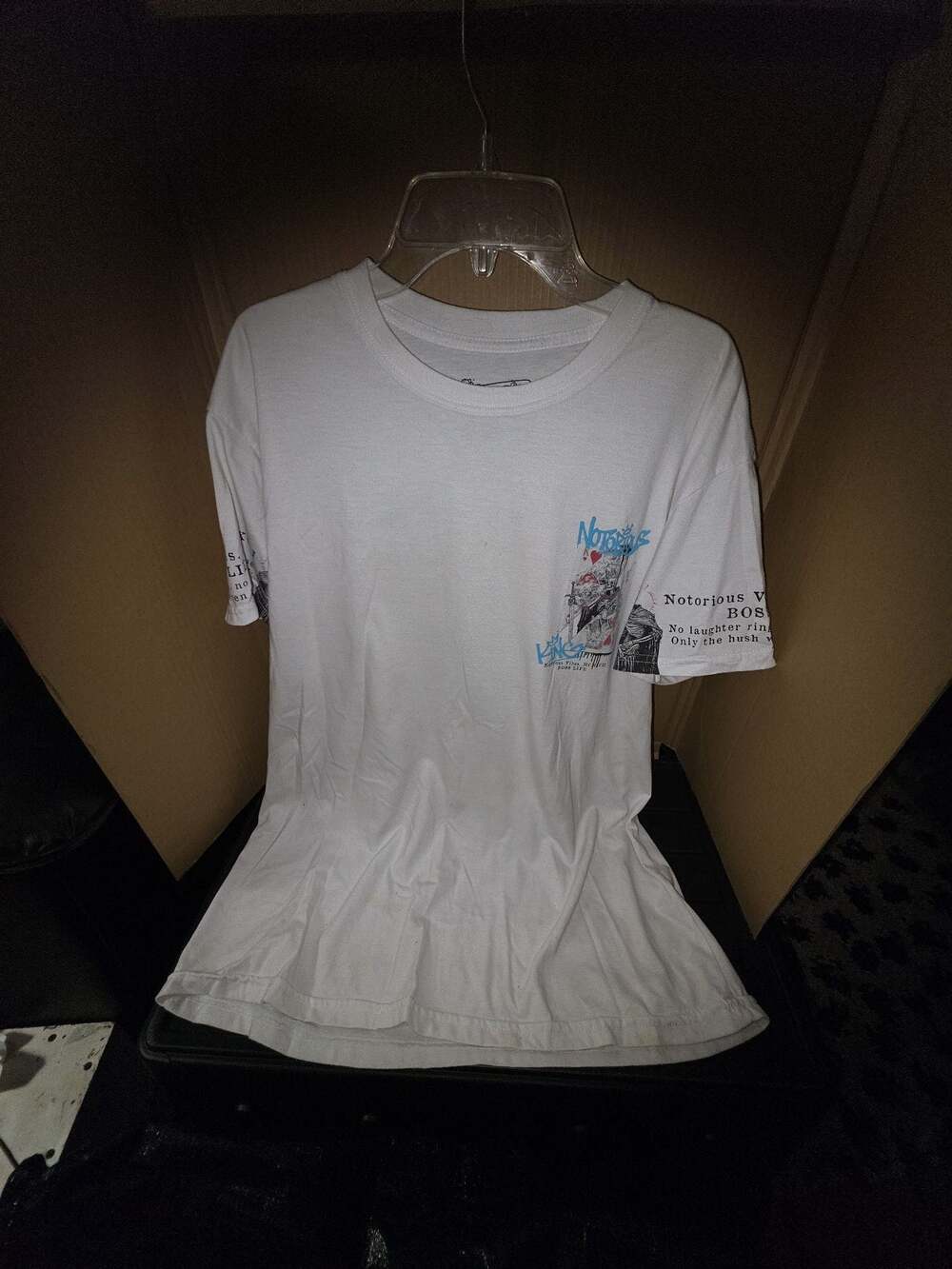 Fresh Laundry Notorious King Skeleton Playing Card Graphic T-Shirt White Large